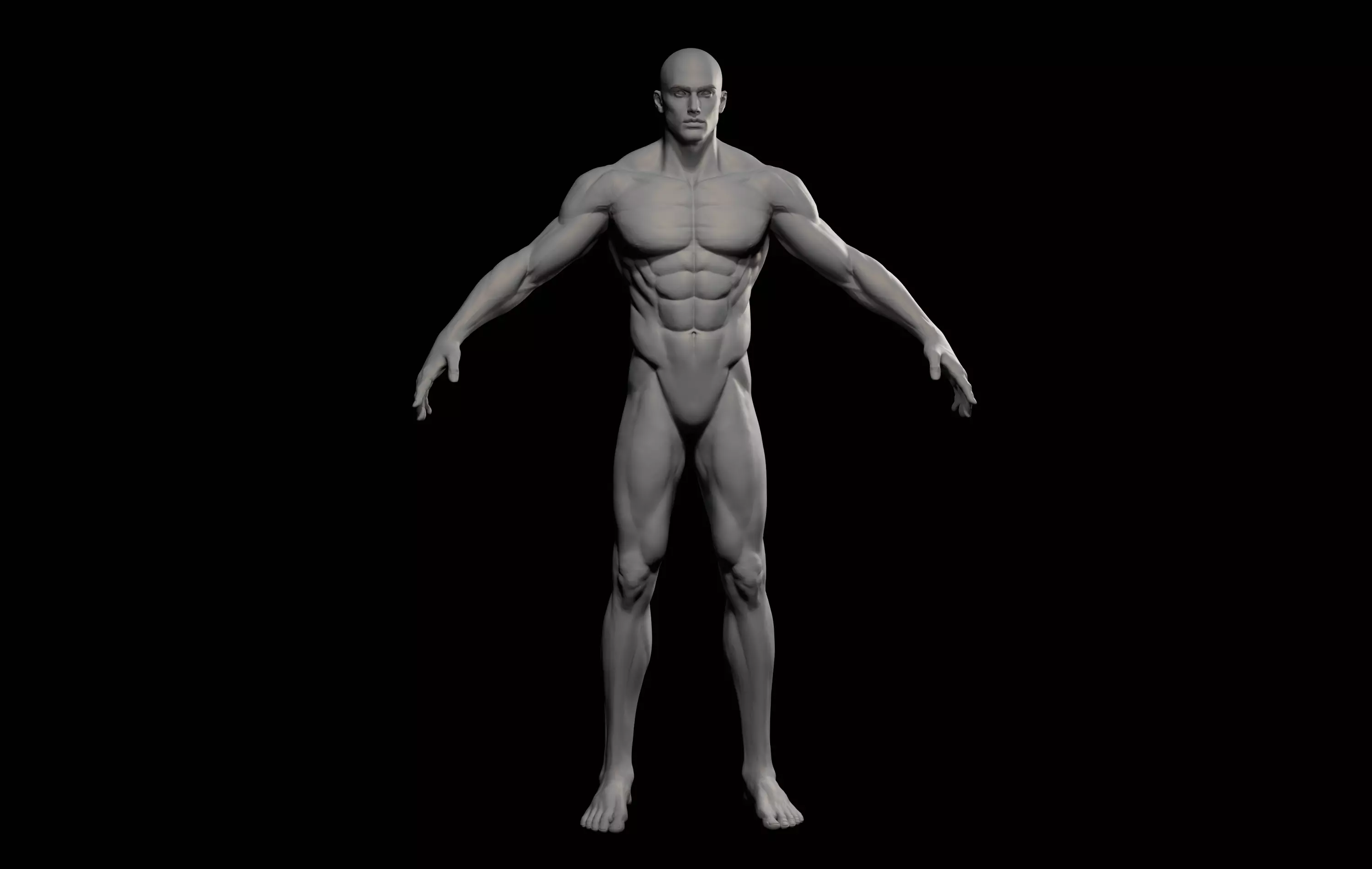 Fantasy Muscular strong man male basemesh 3D model_17