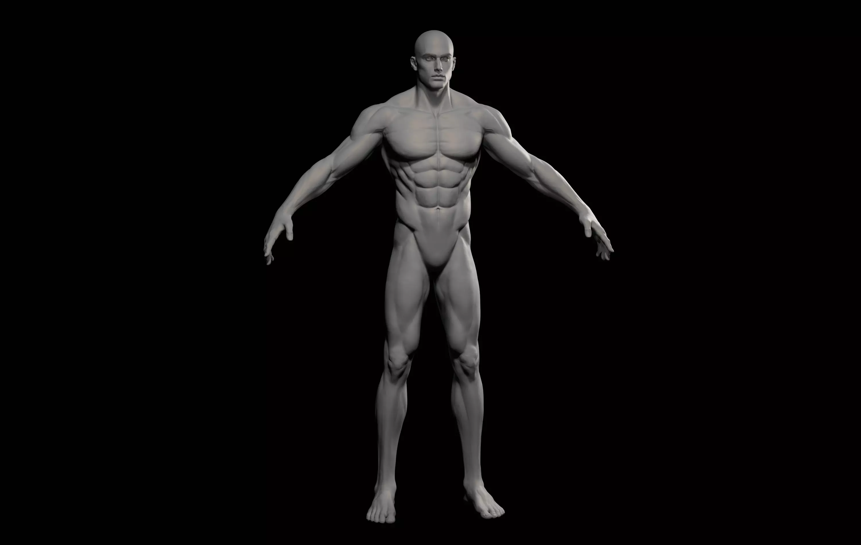 Fantasy Muscular strong man male basemesh 3D model_18