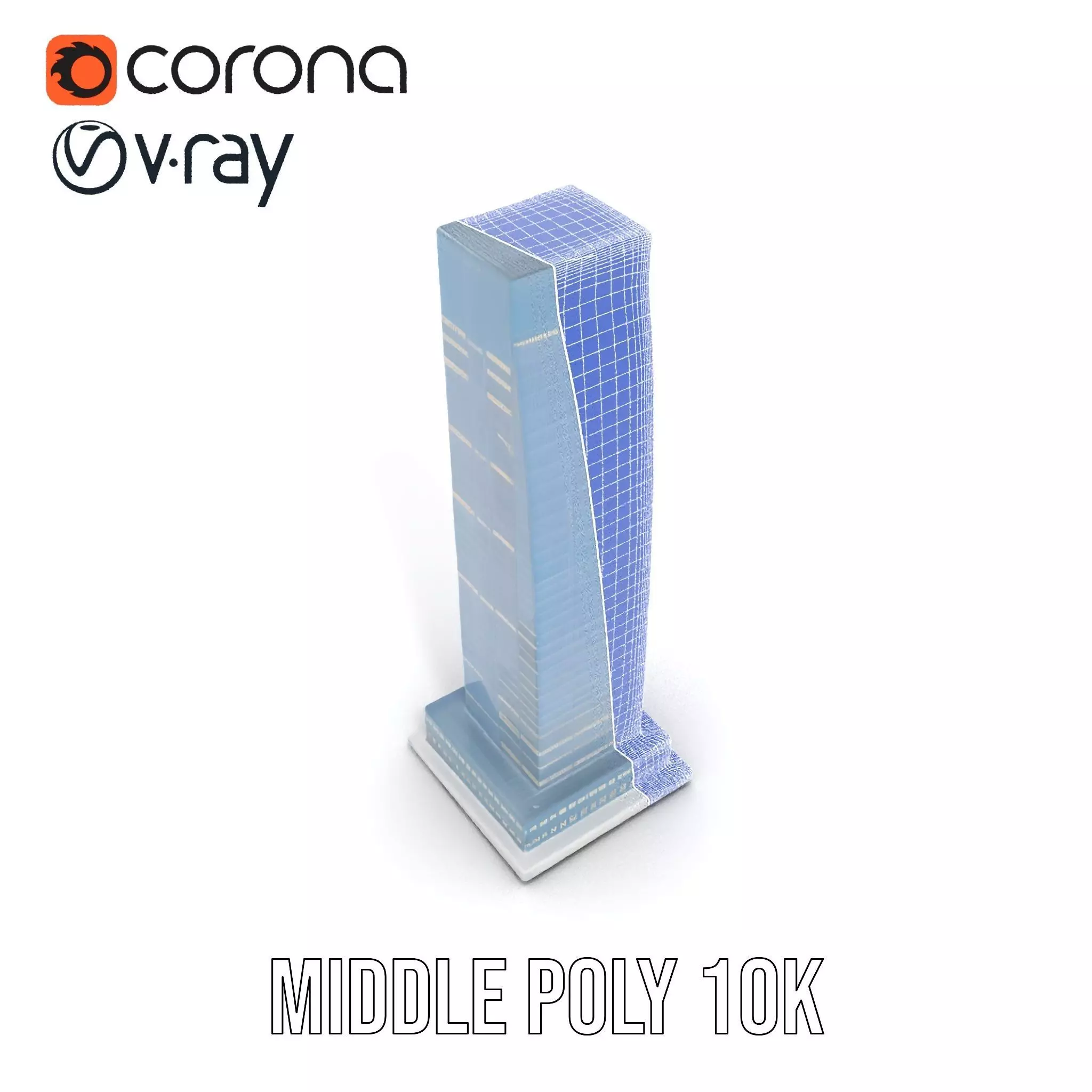 Sleek Glass Skyscraper model pack Low-poly 3D model_11