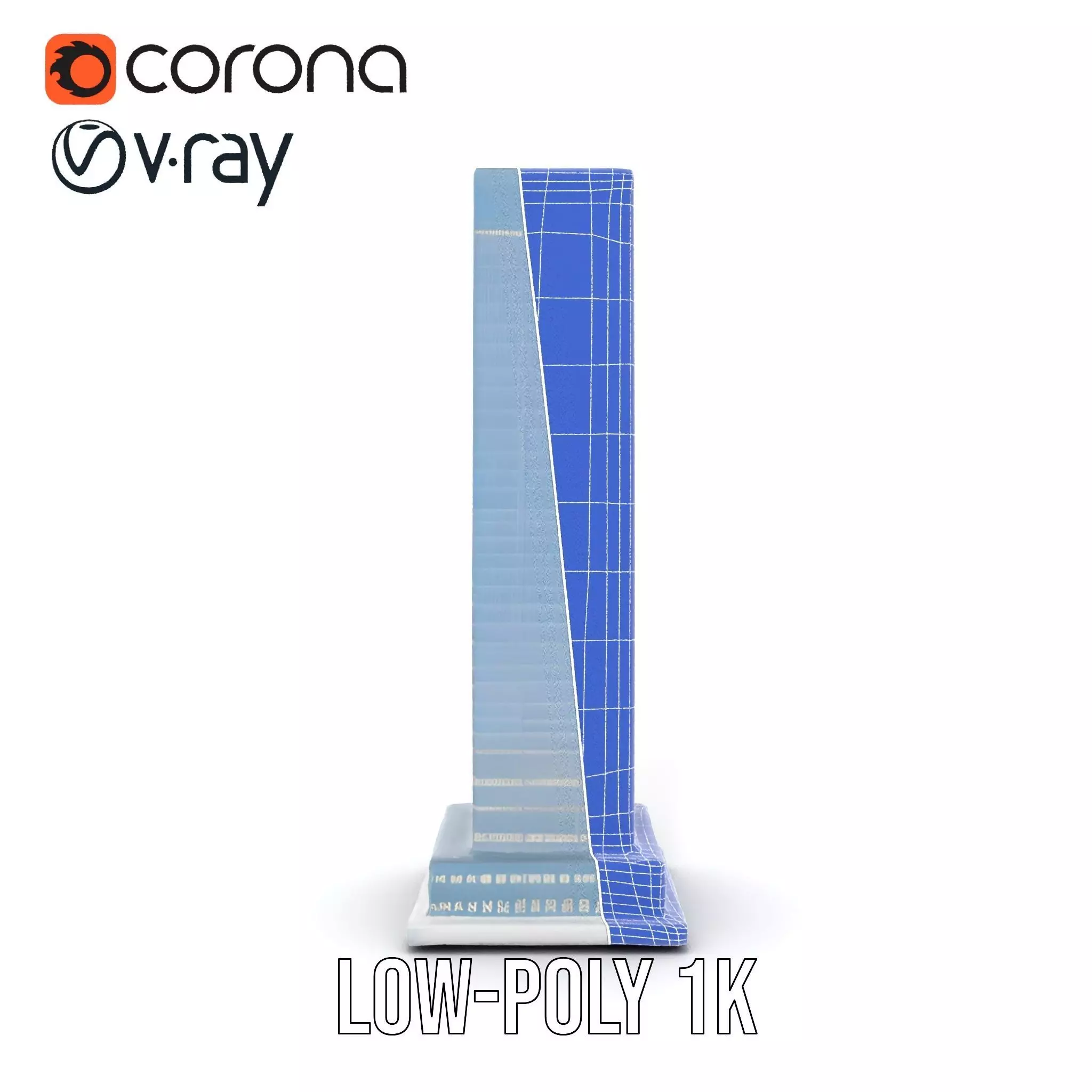 Sleek Glass Skyscraper model pack Low-poly 3D model_12