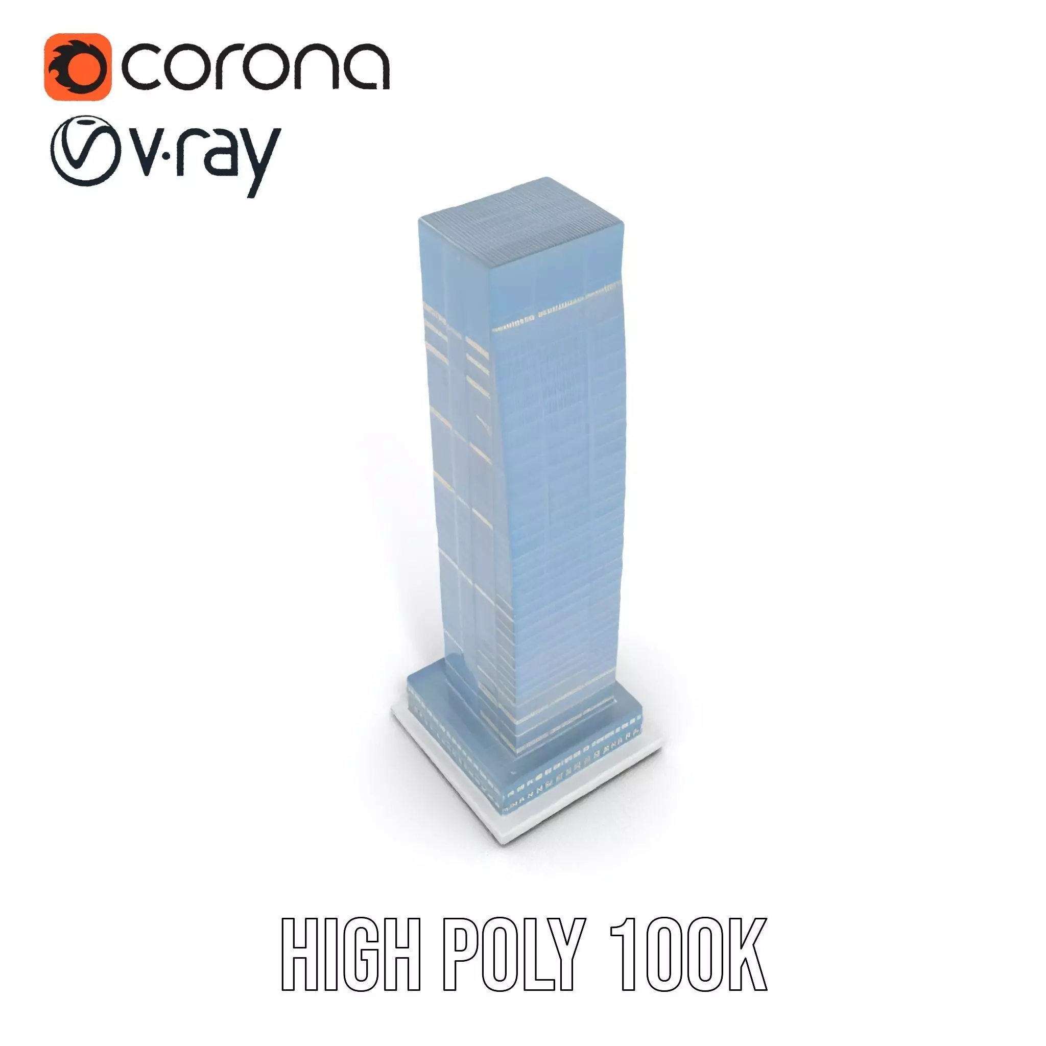 Sleek Glass Skyscraper model pack Low-poly 3D model_15