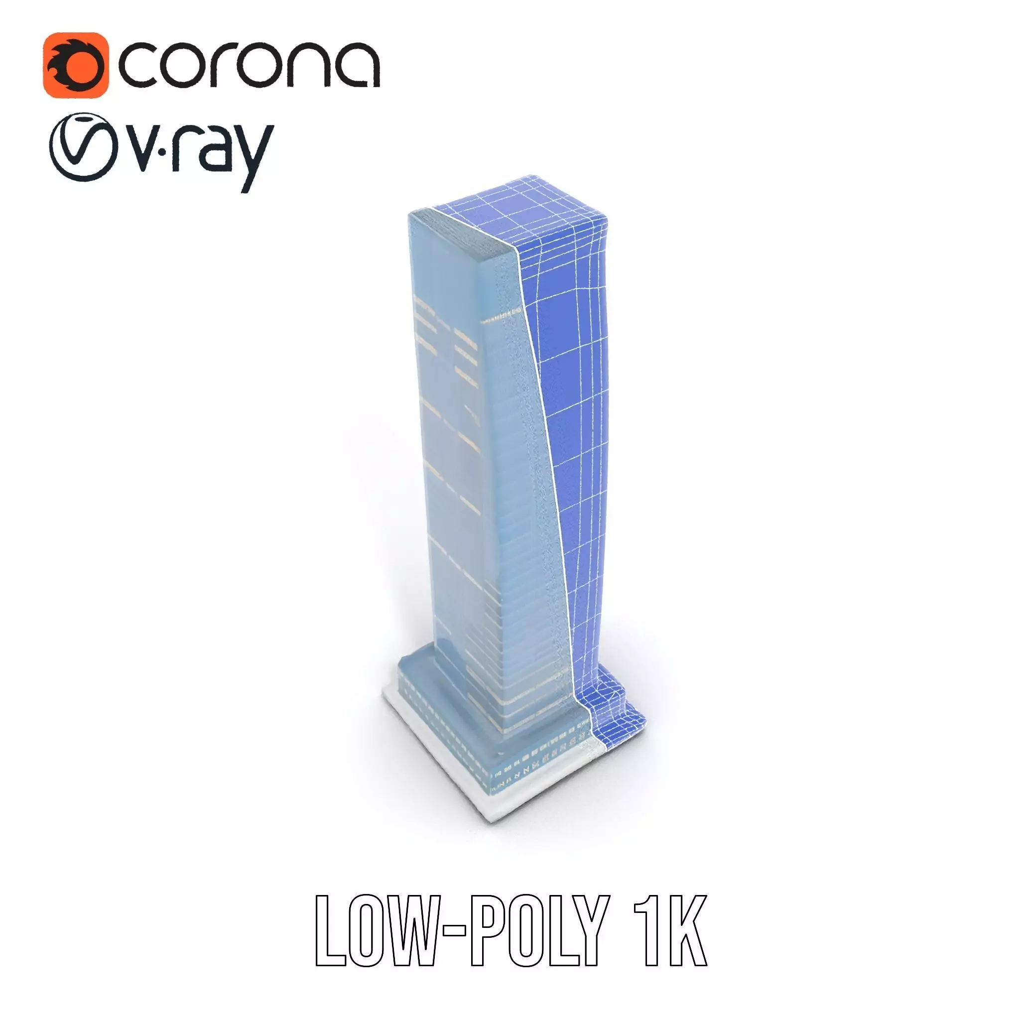Sleek Glass Skyscraper model pack Low-poly 3D model_31