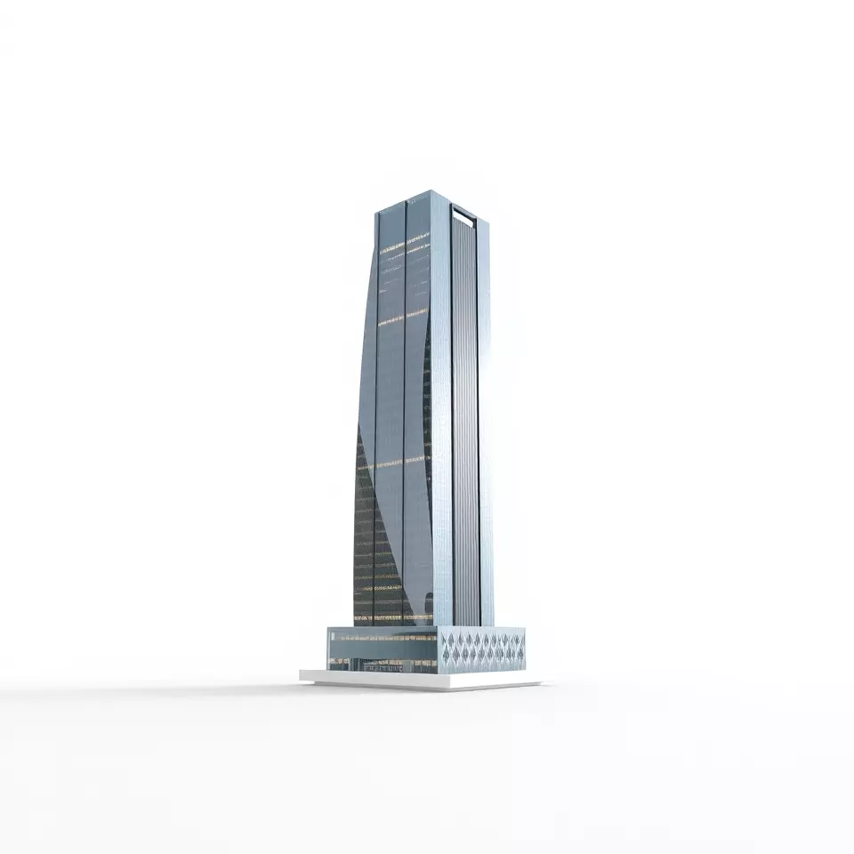Sleek Glass Skyscraper model pack Low-poly 3D model_2