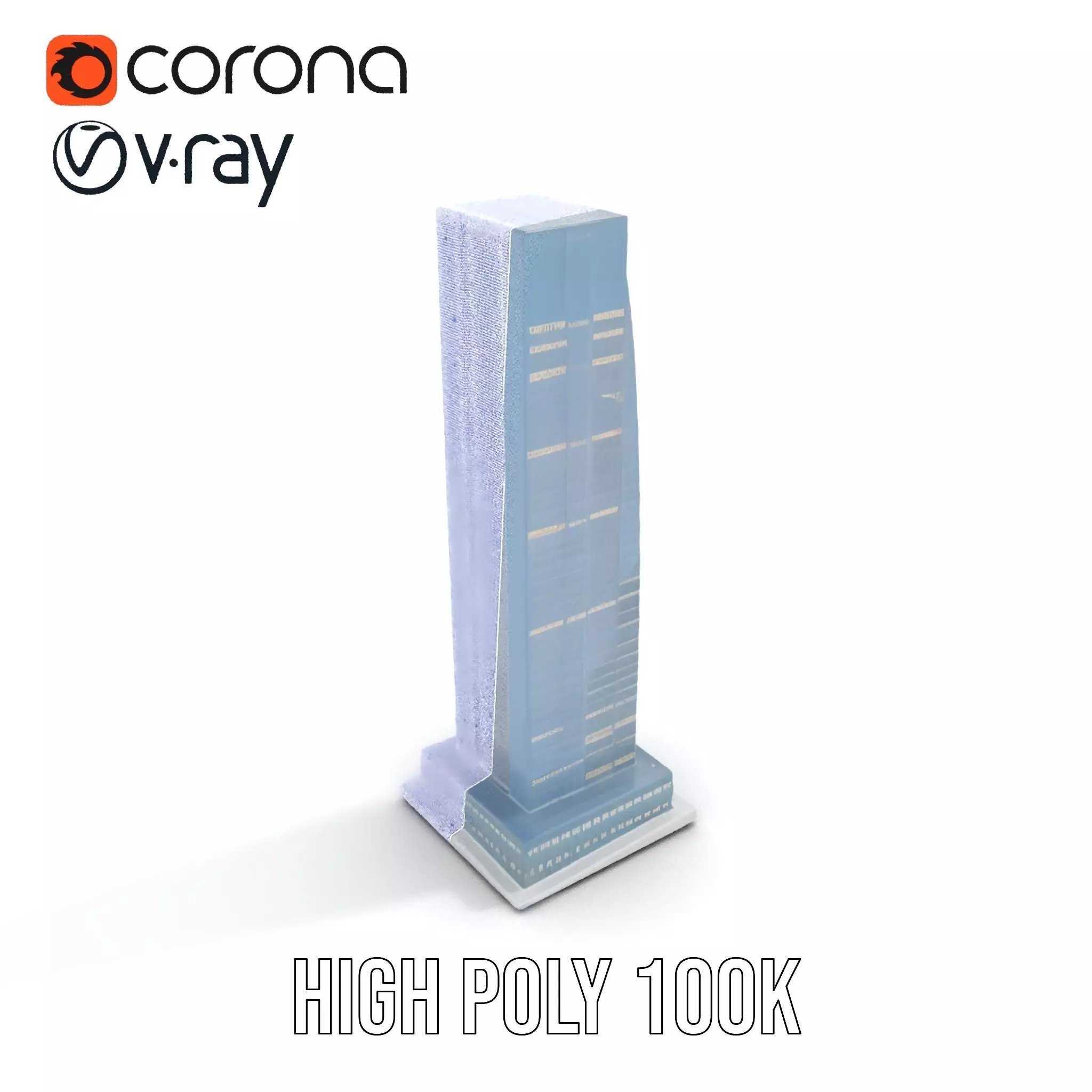 Sleek Glass Skyscraper model pack Low-poly 3D model_29