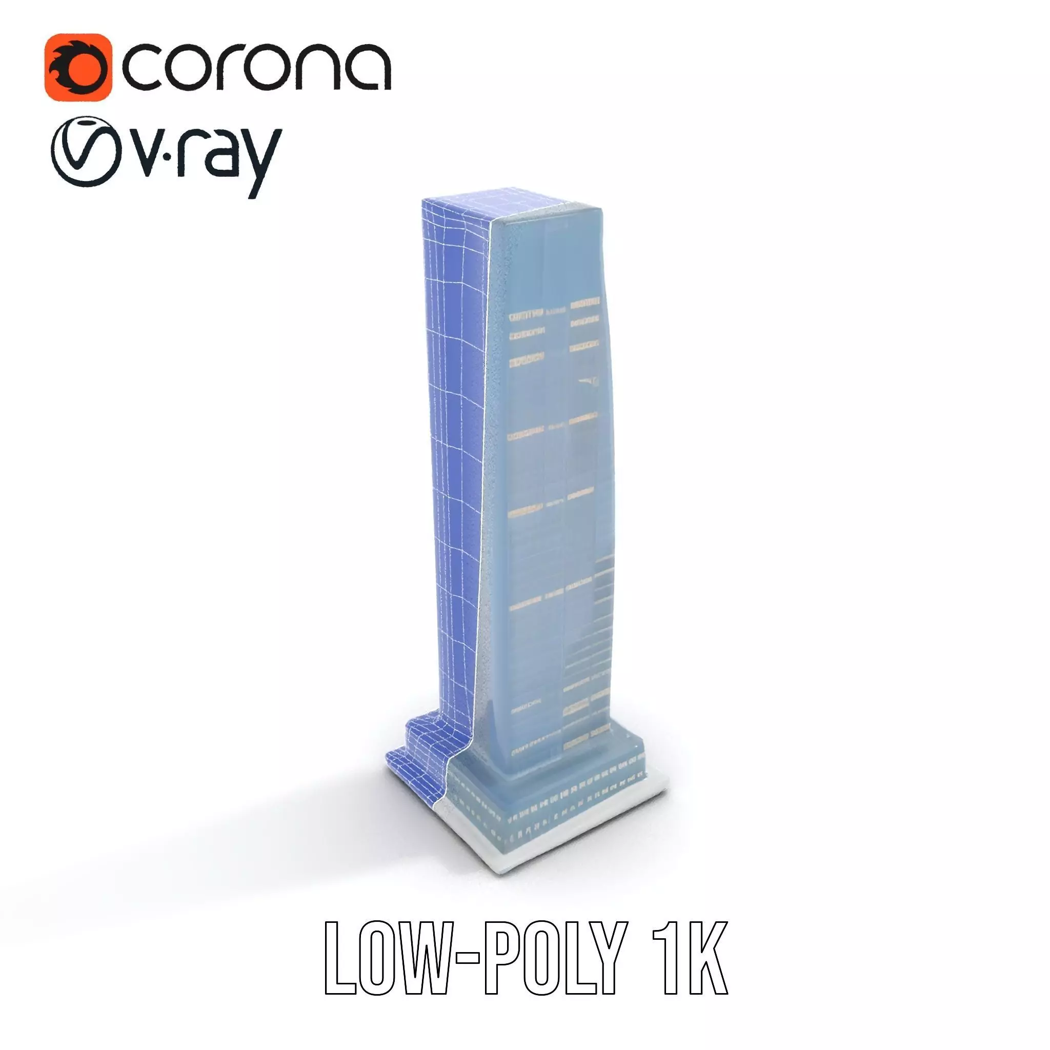 Sleek Glass Skyscraper model pack Low-poly 3D model_14