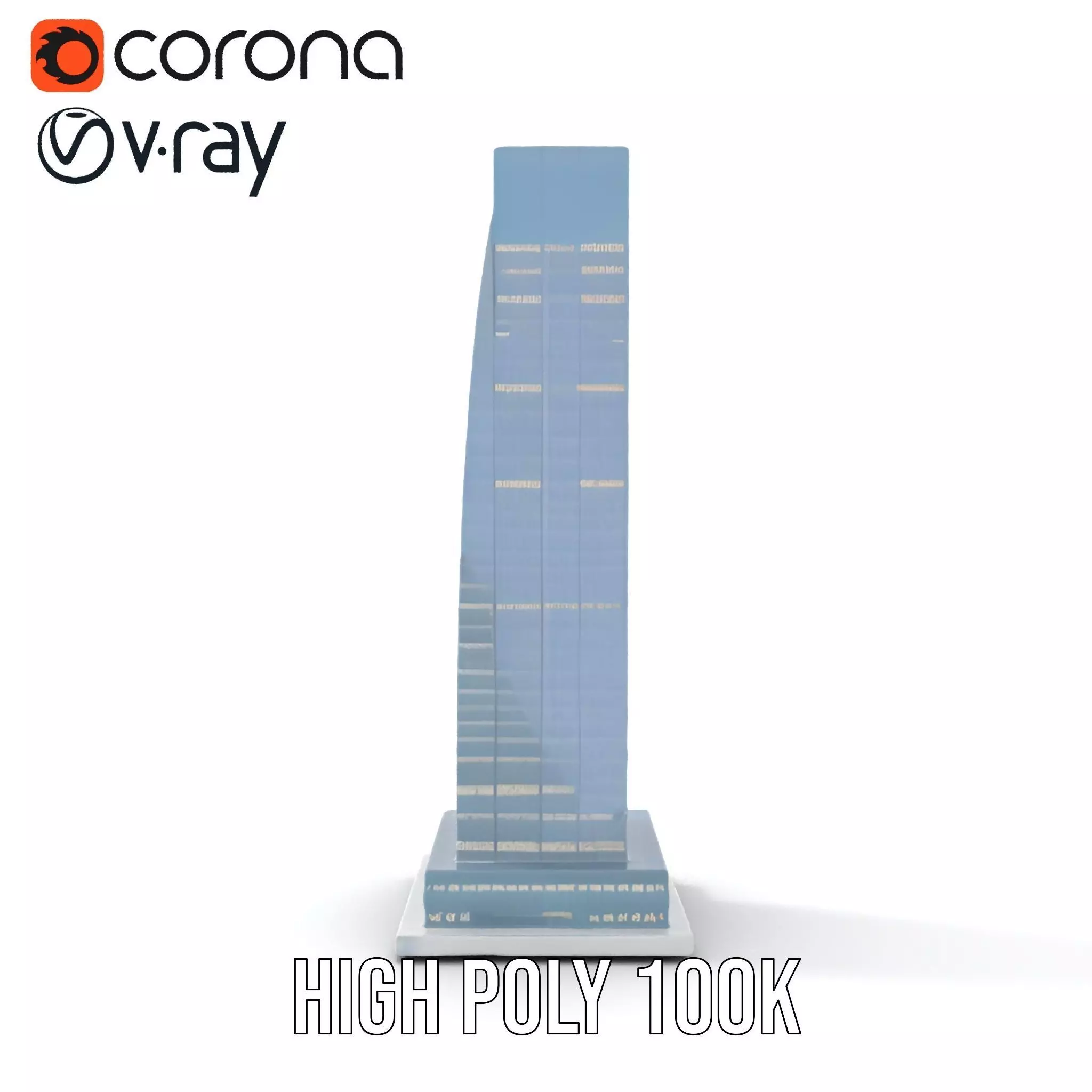 Sleek Glass Skyscraper model pack Low-poly 3D model_26
