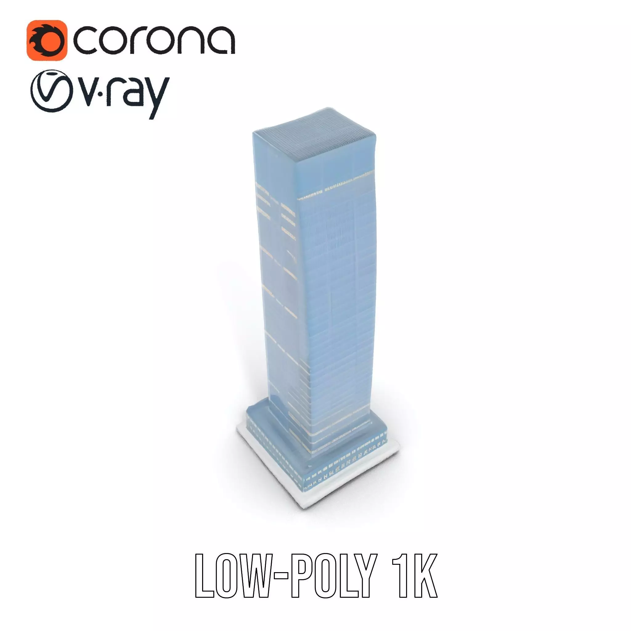 Sleek Glass Skyscraper model pack Low-poly 3D model_9