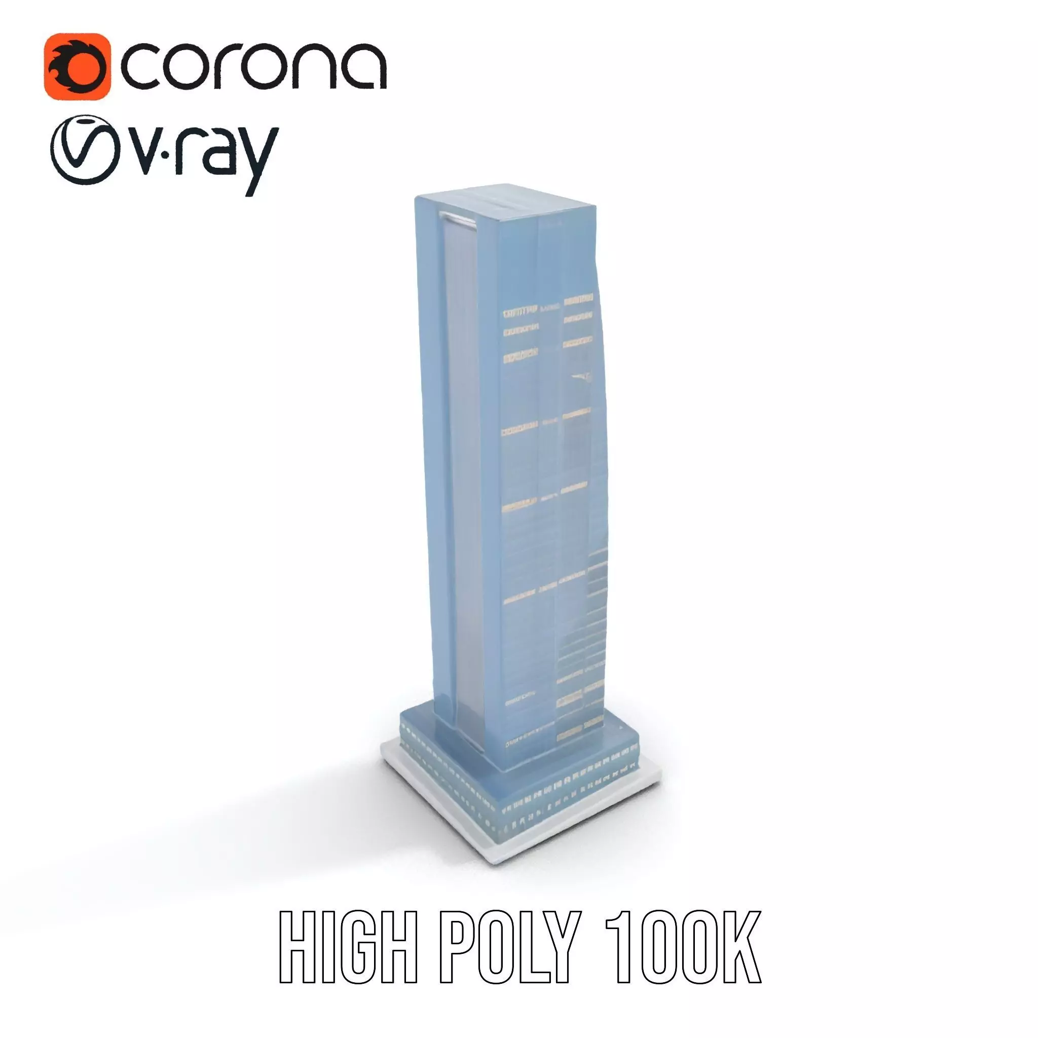 Sleek Glass Skyscraper model pack Low-poly 3D model_23