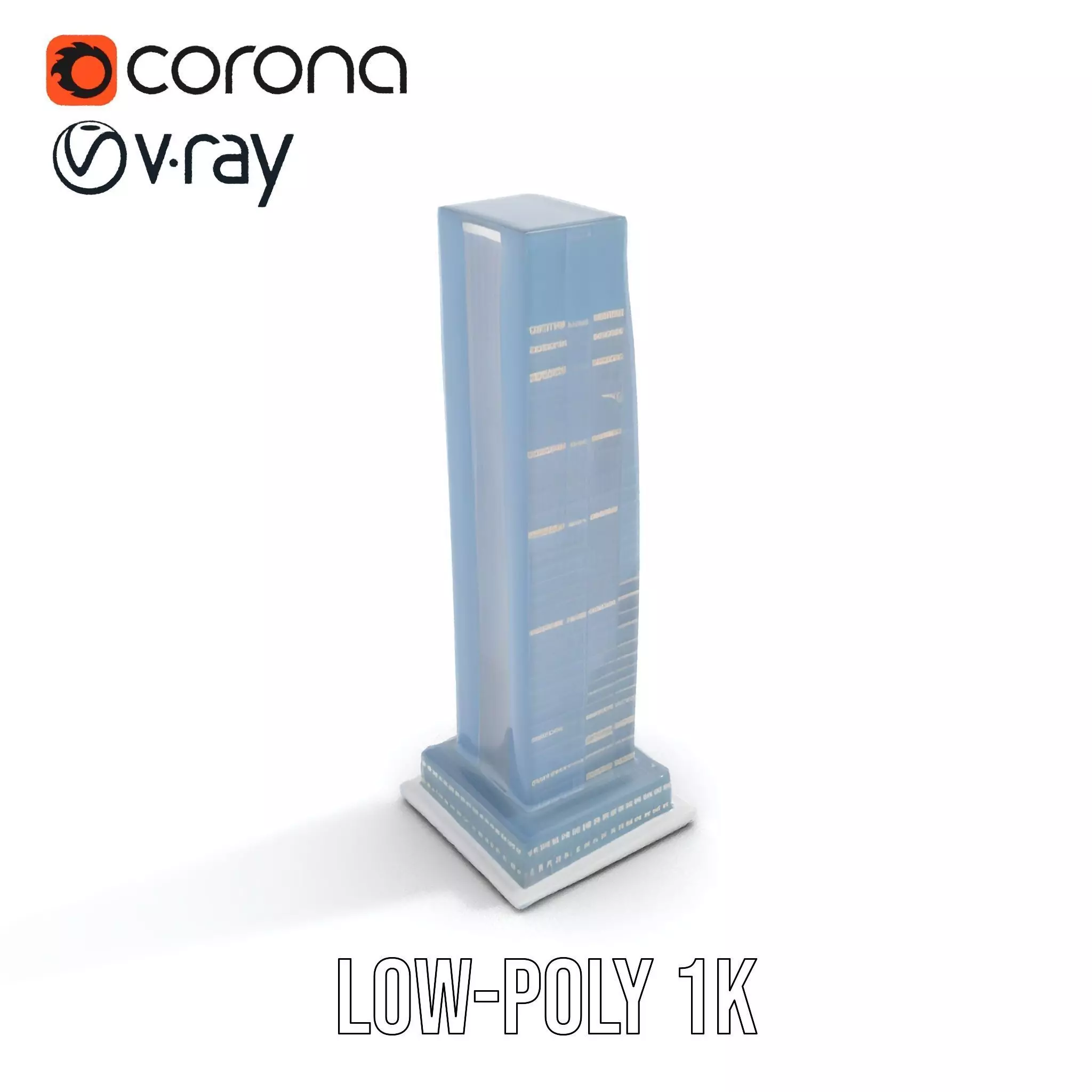 Sleek Glass Skyscraper model pack Low-poly 3D model_7