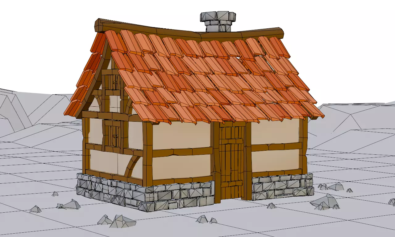 Cozy Stylized 3D House for Games Blender Low Poly Asset Low-poly 3D model_2