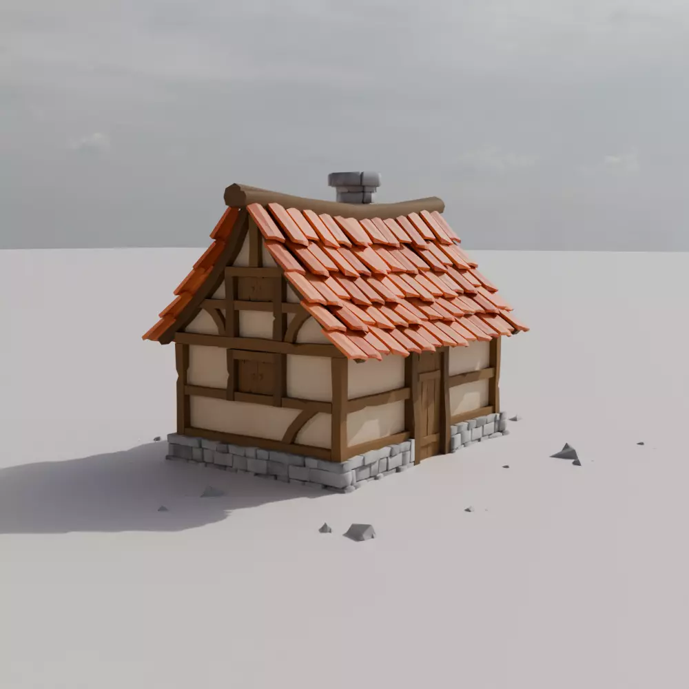 Cozy Stylized 3D House for Games Blender Low Poly Asset Low-poly 3D model_4