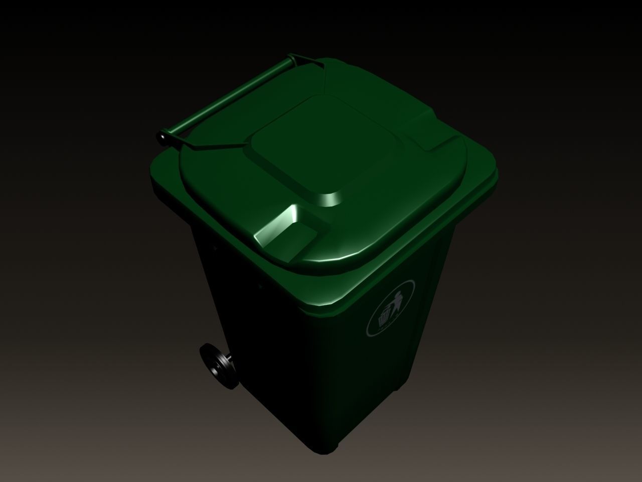 Garbage Bin Low-poly 3D model_3