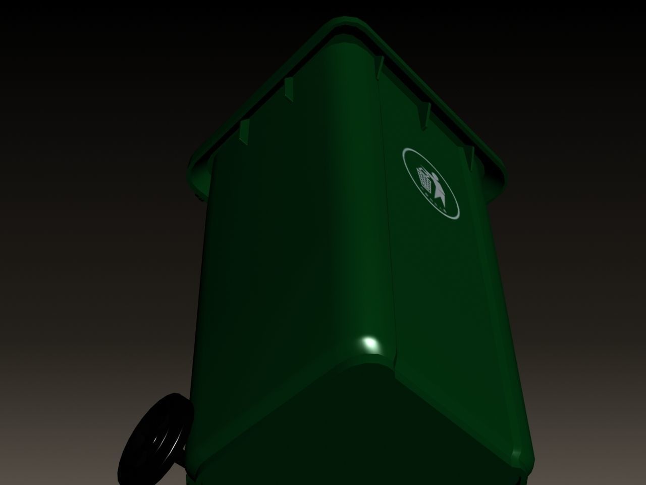 Garbage Bin Low-poly 3D model_4