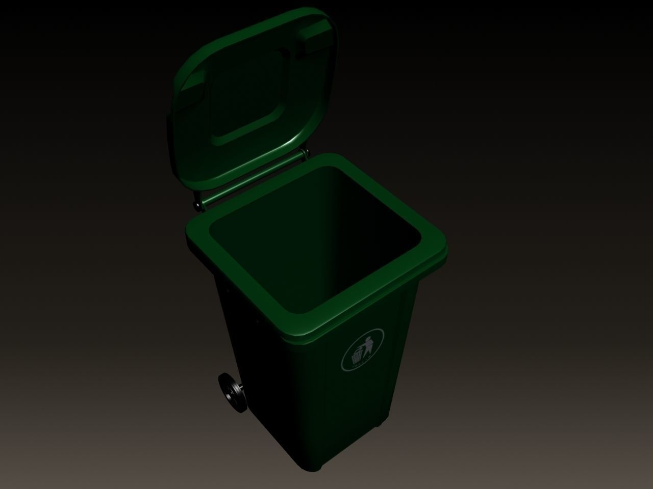 Garbage Bin Low-poly 3D model_1