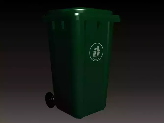 Garbage Bin Low-poly 3D model