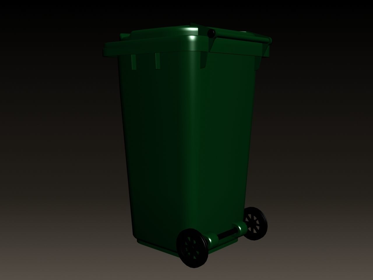 Garbage Bin Low-poly 3D model_2