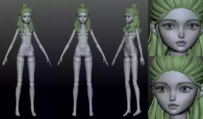 Doll baby face toy girl Loli basemesh young