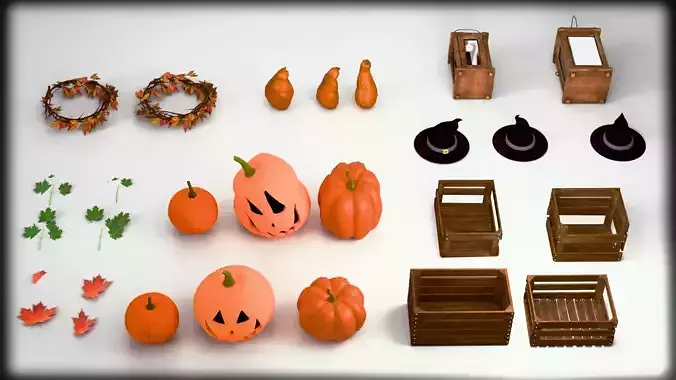 Festive Cozy 3D Fall Asset Pack