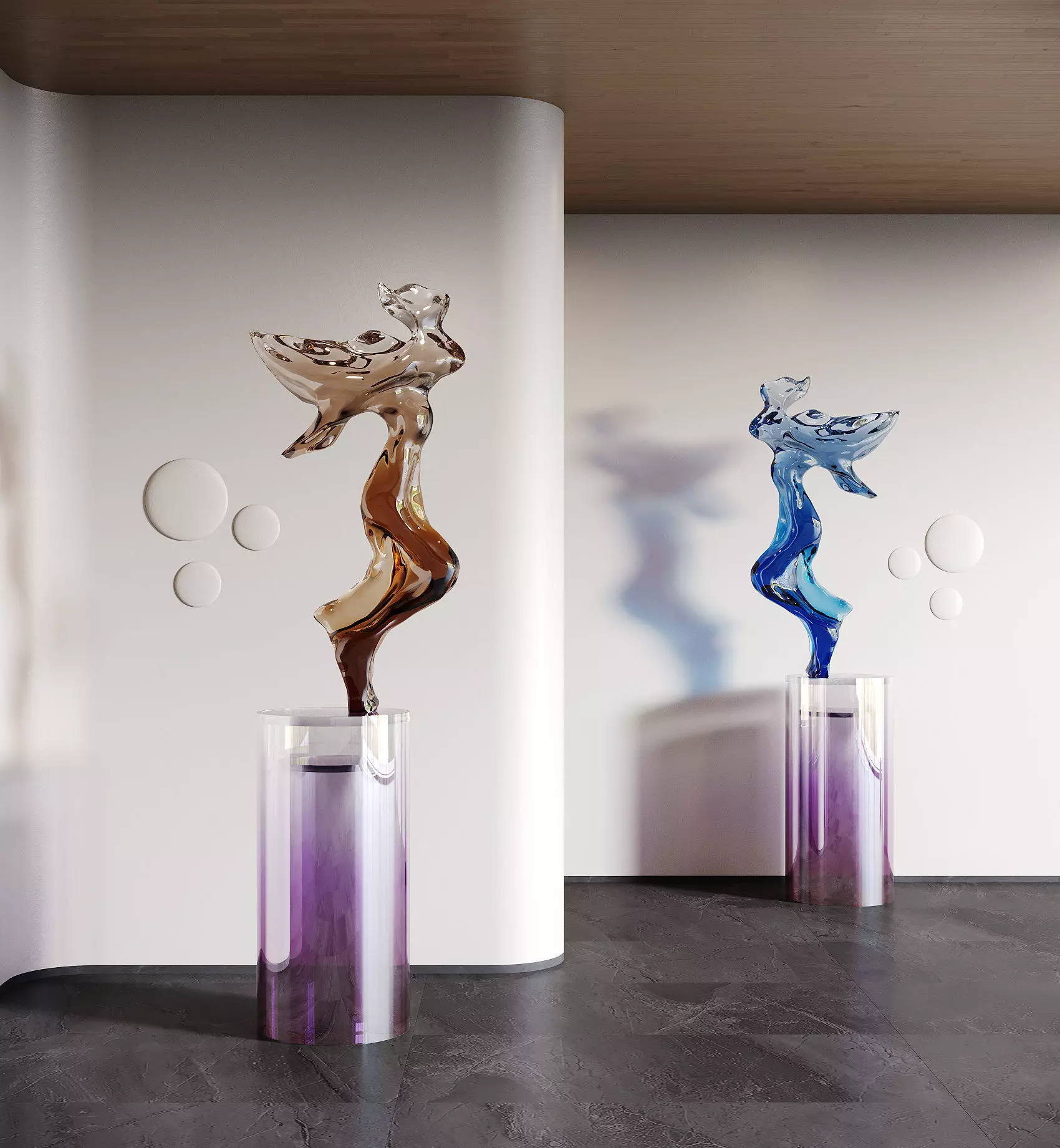 Modern crystal sculpture decoration 3D model 3D model_0