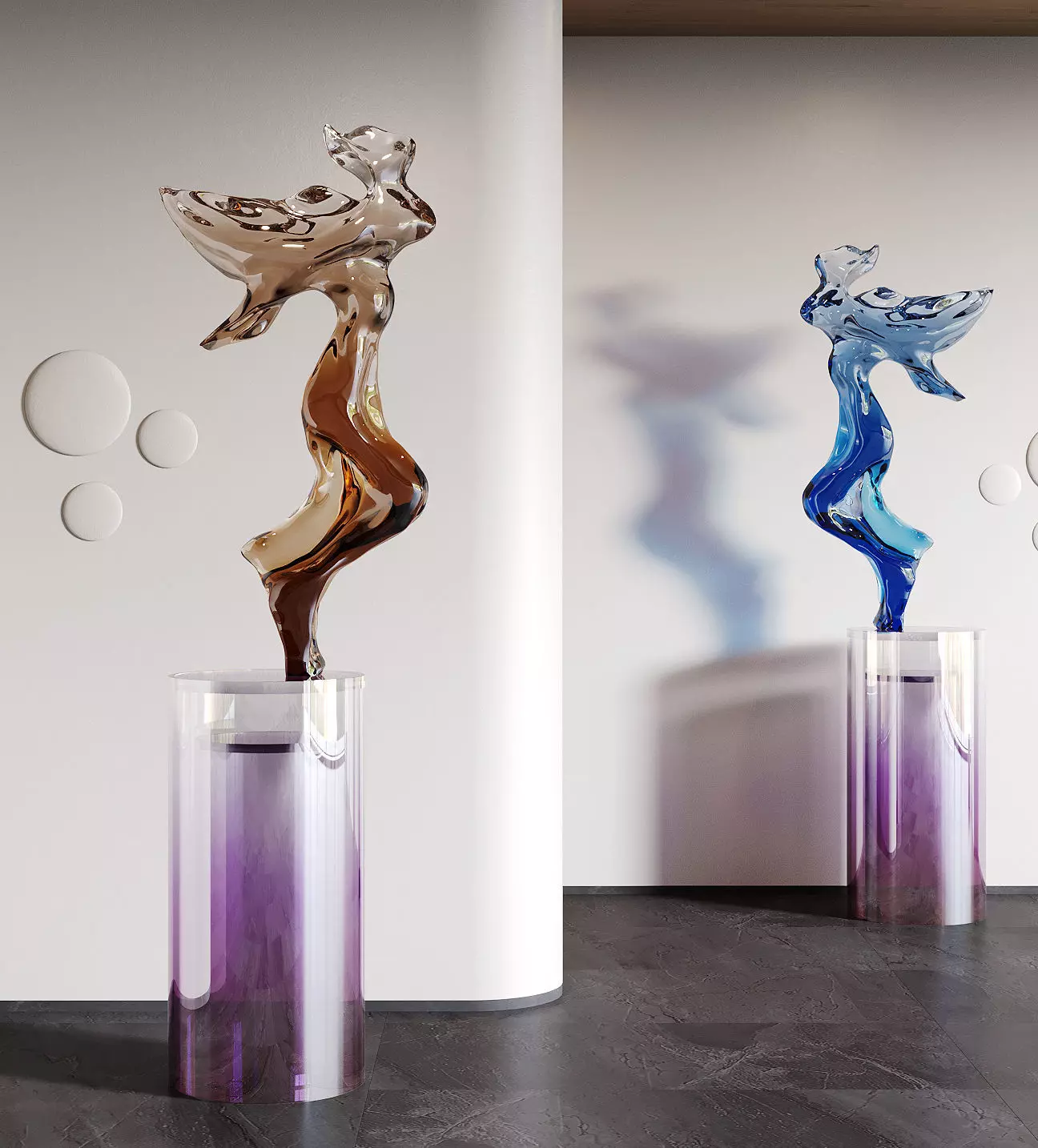 Modern crystal sculpture decoration 3D model 3D model_4