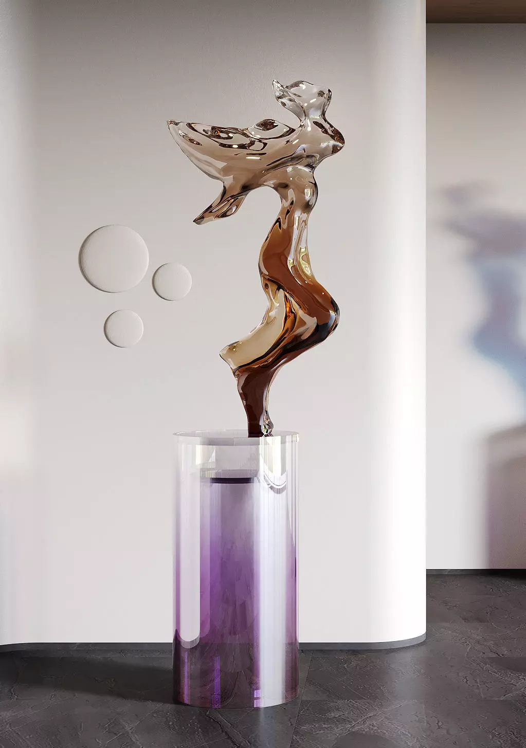 Modern crystal sculpture decoration 3D model 3D model_1