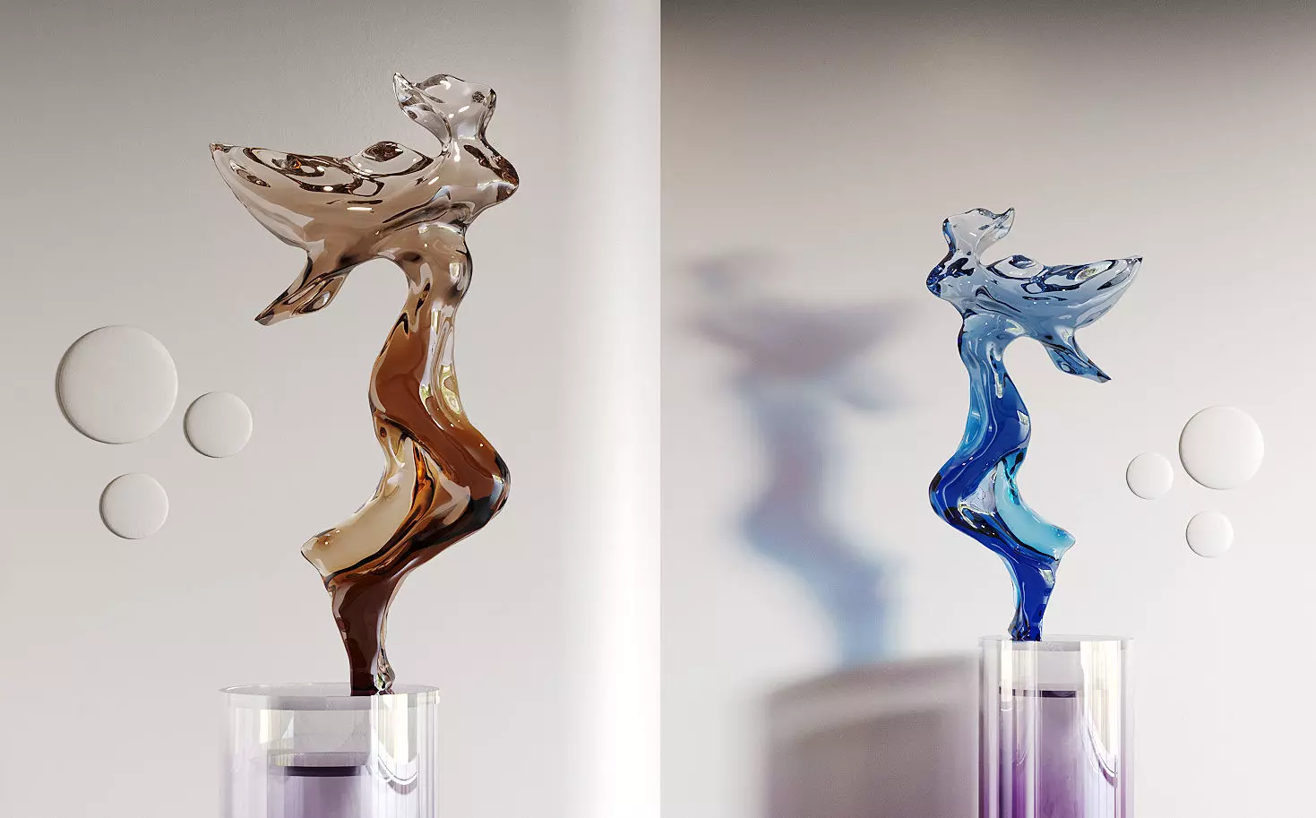 Modern crystal sculpture decoration 3D model 3D model_3