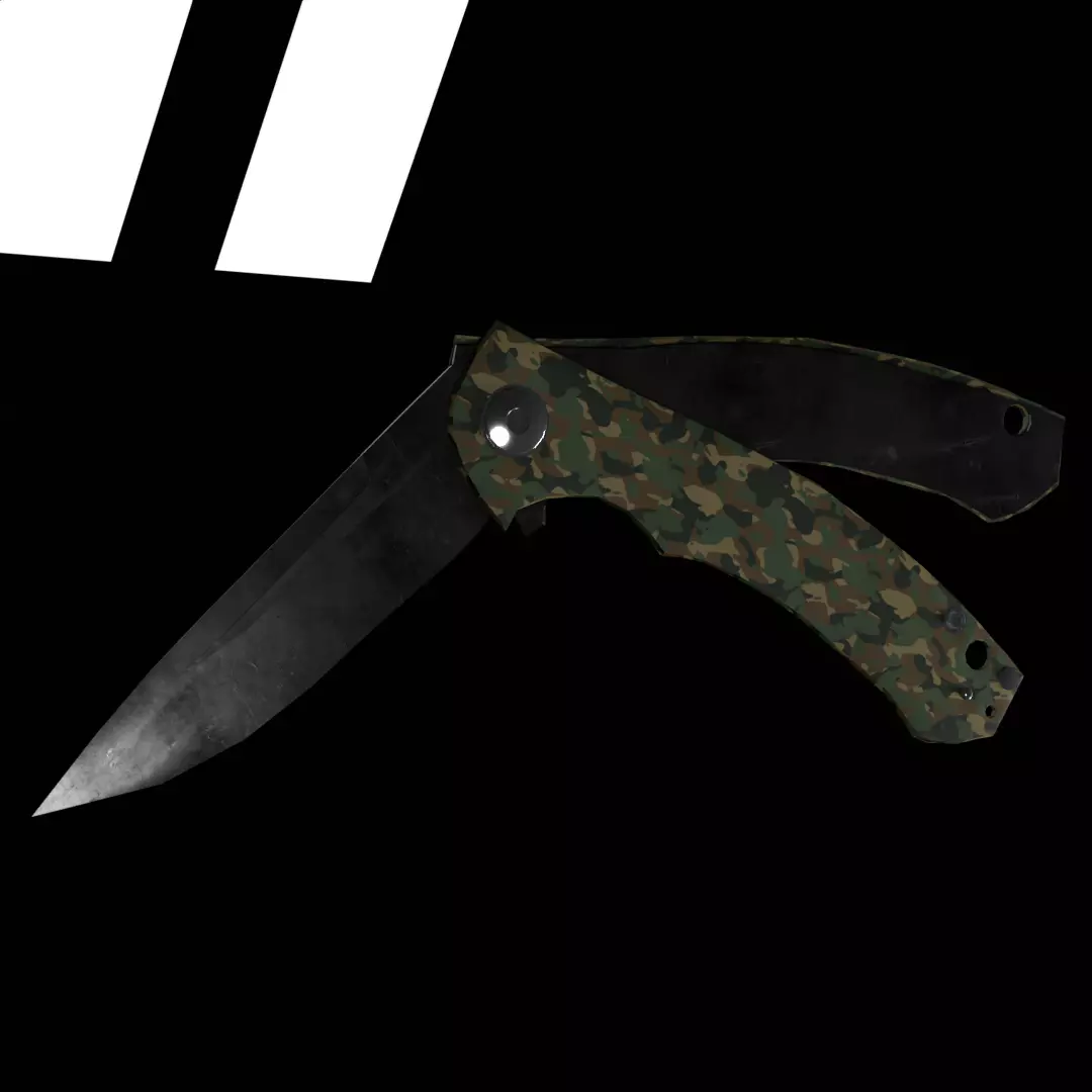 Folding Knife Low-poly 3D model_0