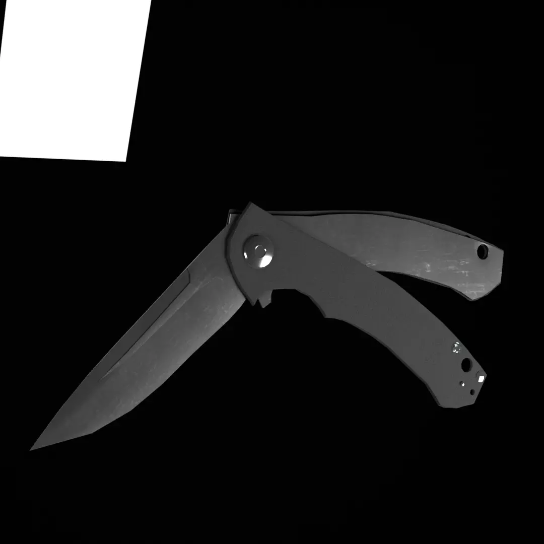 Folding Knife Low-poly 3D model_3
