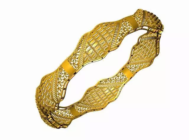 1205 Petal Crest Bangle 60MM-11gm 3D print model_2