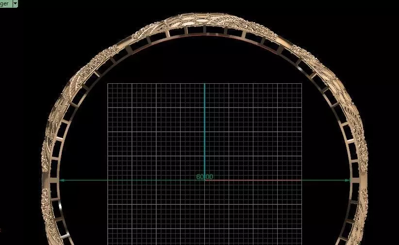 1205 Petal Crest Bangle 60MM-11gm 3D print model_4