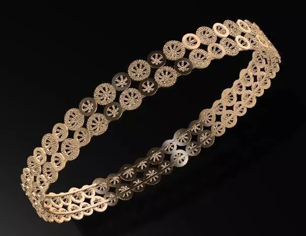 1217 Double Row Filigree Bangle 60MM-9gm 3D print model_2