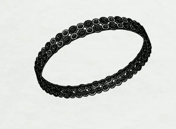 1217 Double Row Filigree Bangle 60MM-9gm 3D print model_4