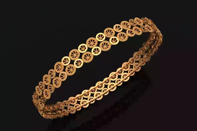 1217 Double Row Filigree Bangle 60MM-9gm