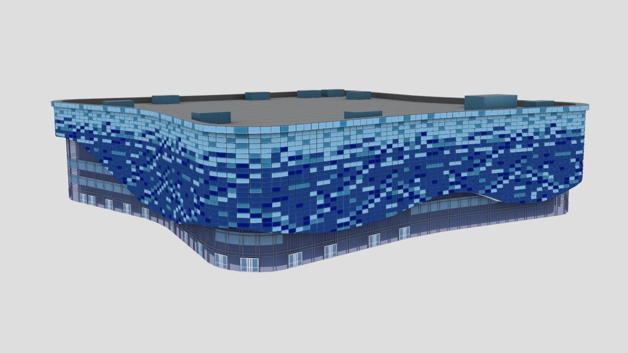 Stadium iceberg Low-poly 3D model_2