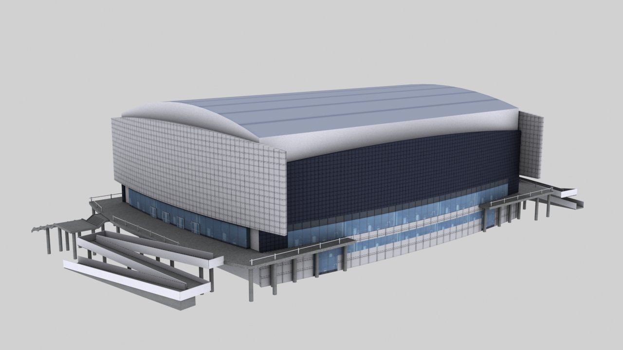 Stadium curling center Low-poly 3D model_2