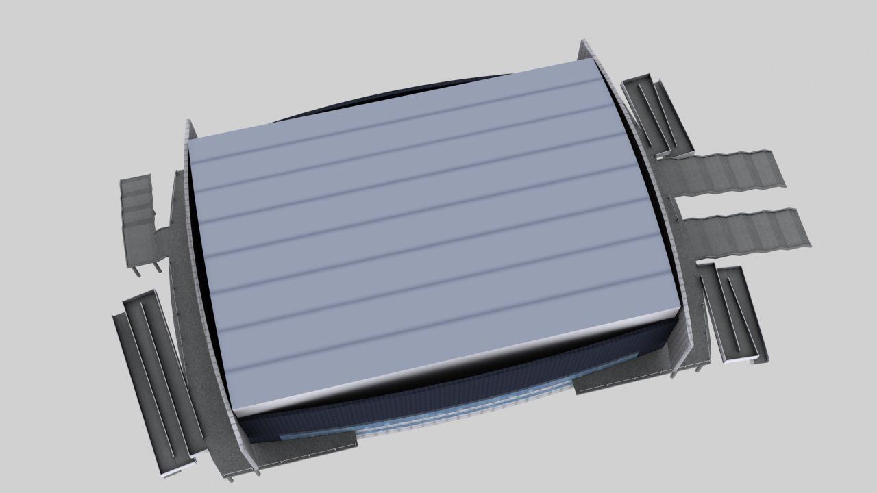 Stadium curling center Low-poly 3D model_1