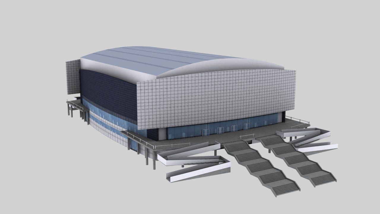 Stadium curling center Low-poly 3D model_3