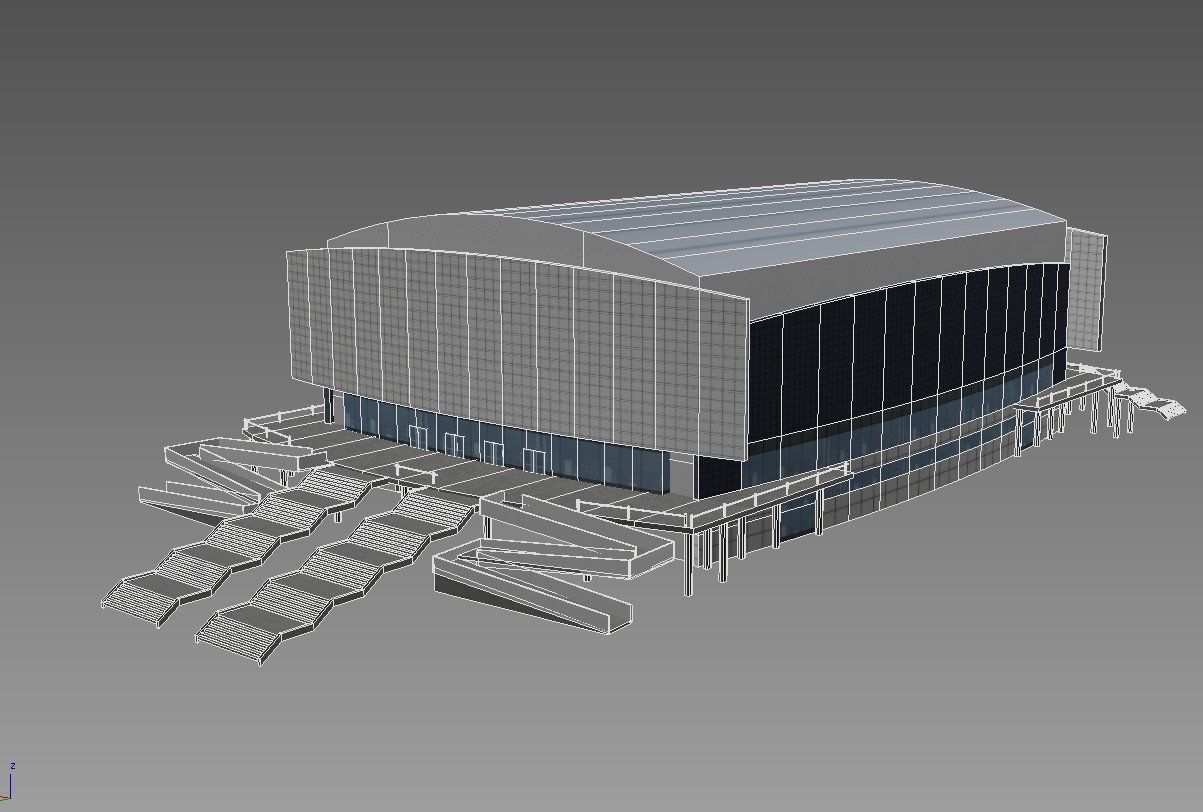 Stadium curling center Low-poly 3D model_4