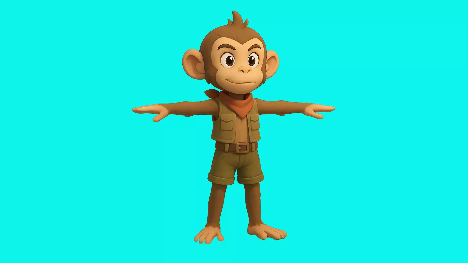 Safari Monkey Adventure 3D Character Low-poly 3D model