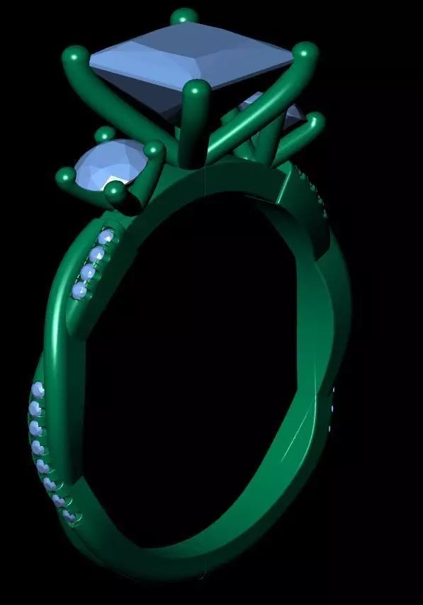 PRINCESS ENGAGEMENT RING 3D print model_16