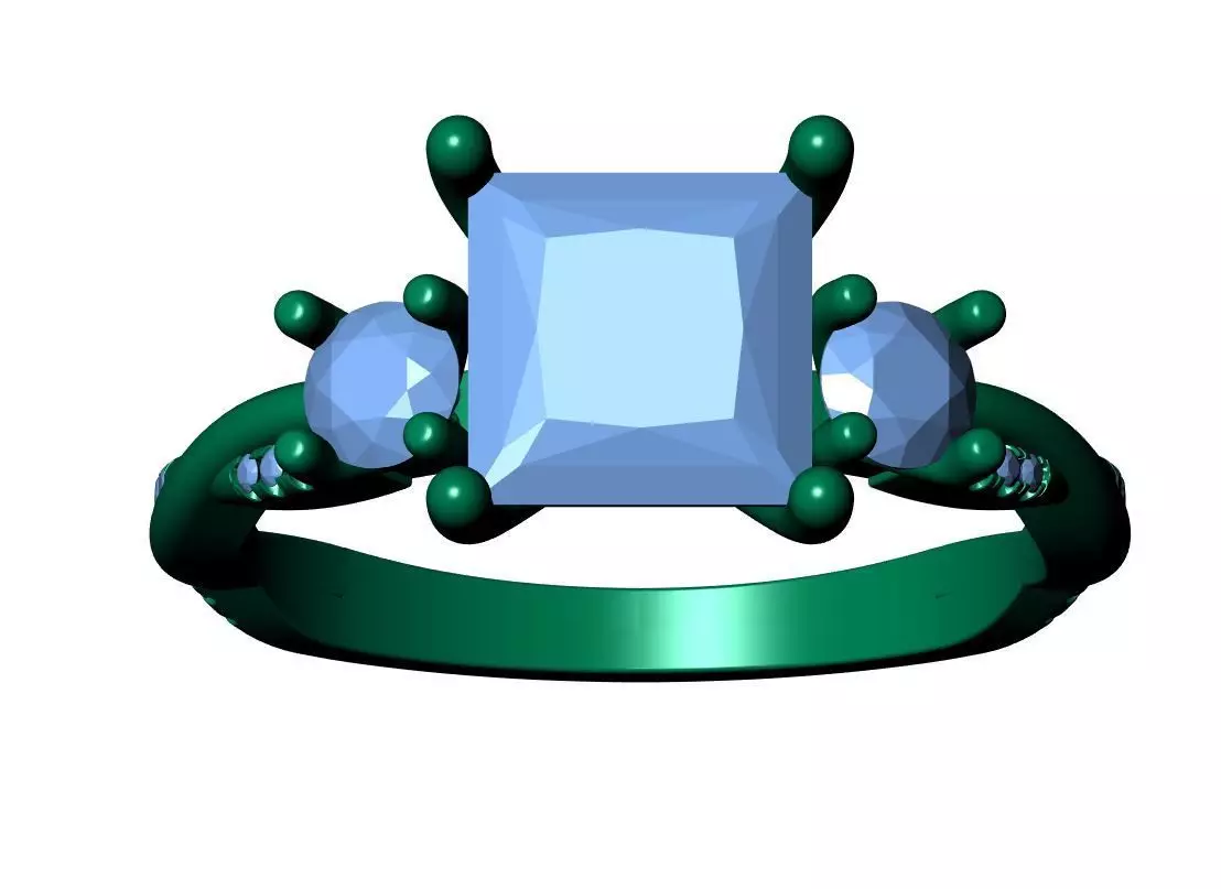 PRINCESS ENGAGEMENT RING 3D print model_12