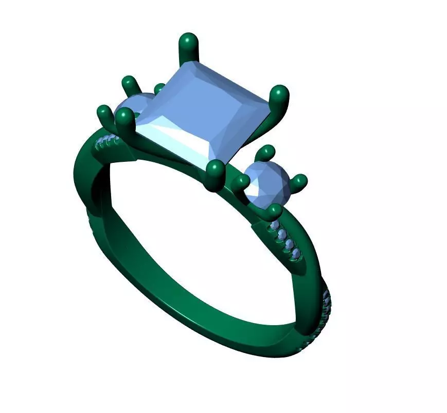 PRINCESS ENGAGEMENT RING 3D print model_8