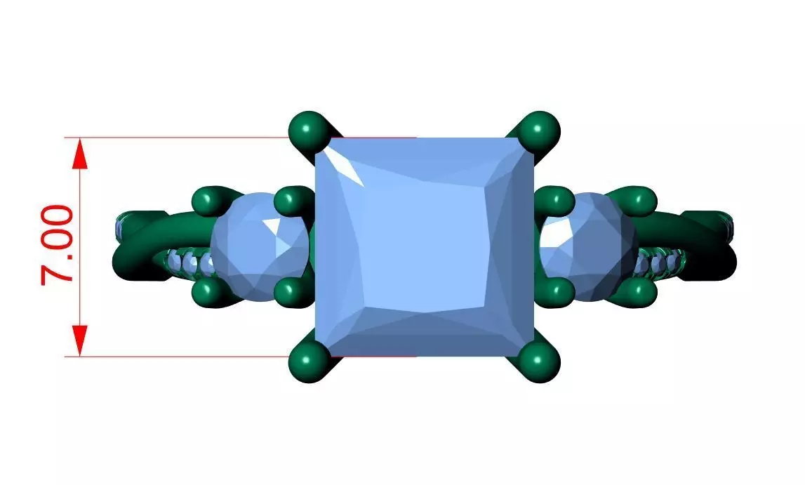 PRINCESS ENGAGEMENT RING 3D print model_11