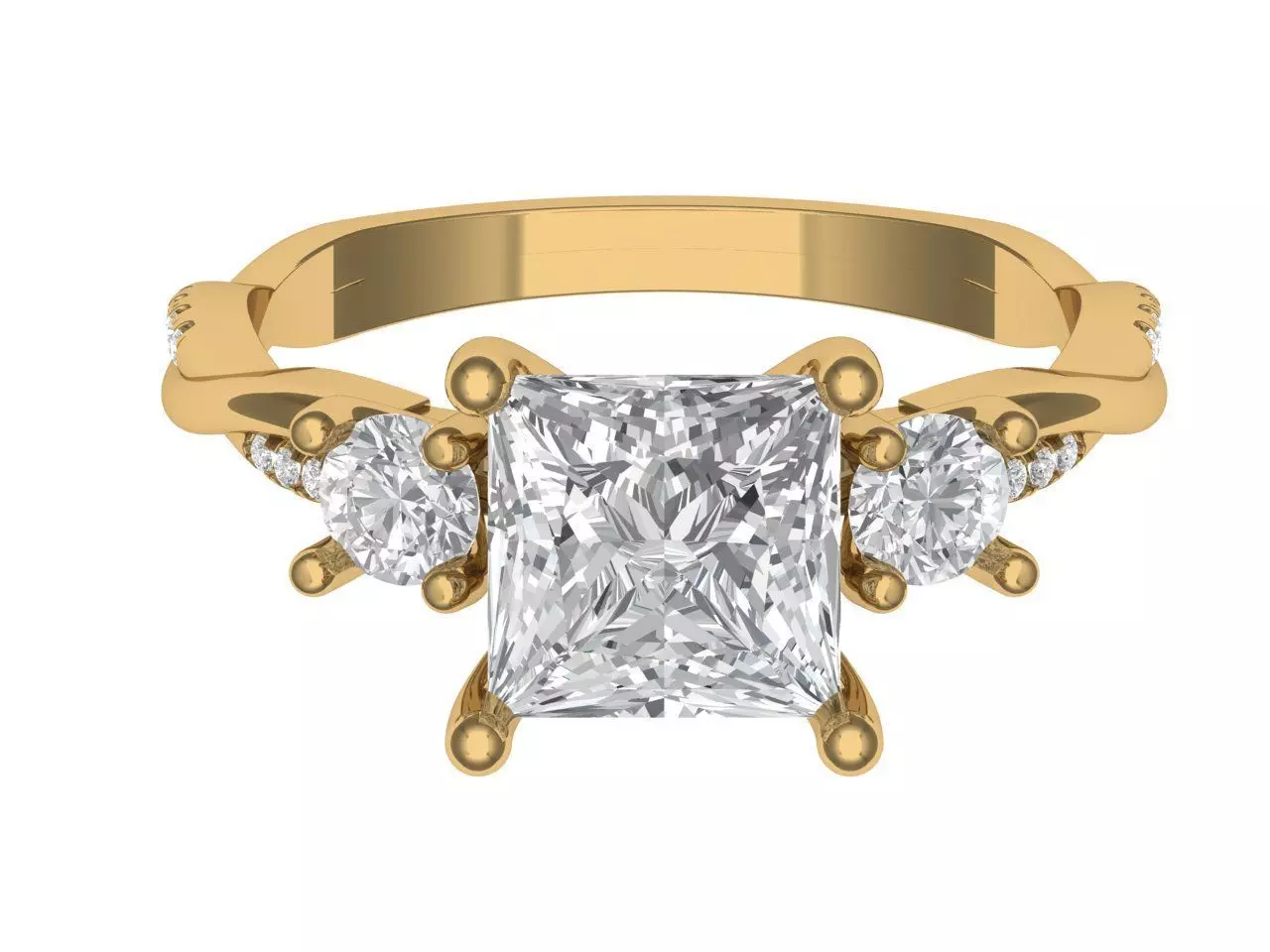 PRINCESS ENGAGEMENT RING 3D print model_0