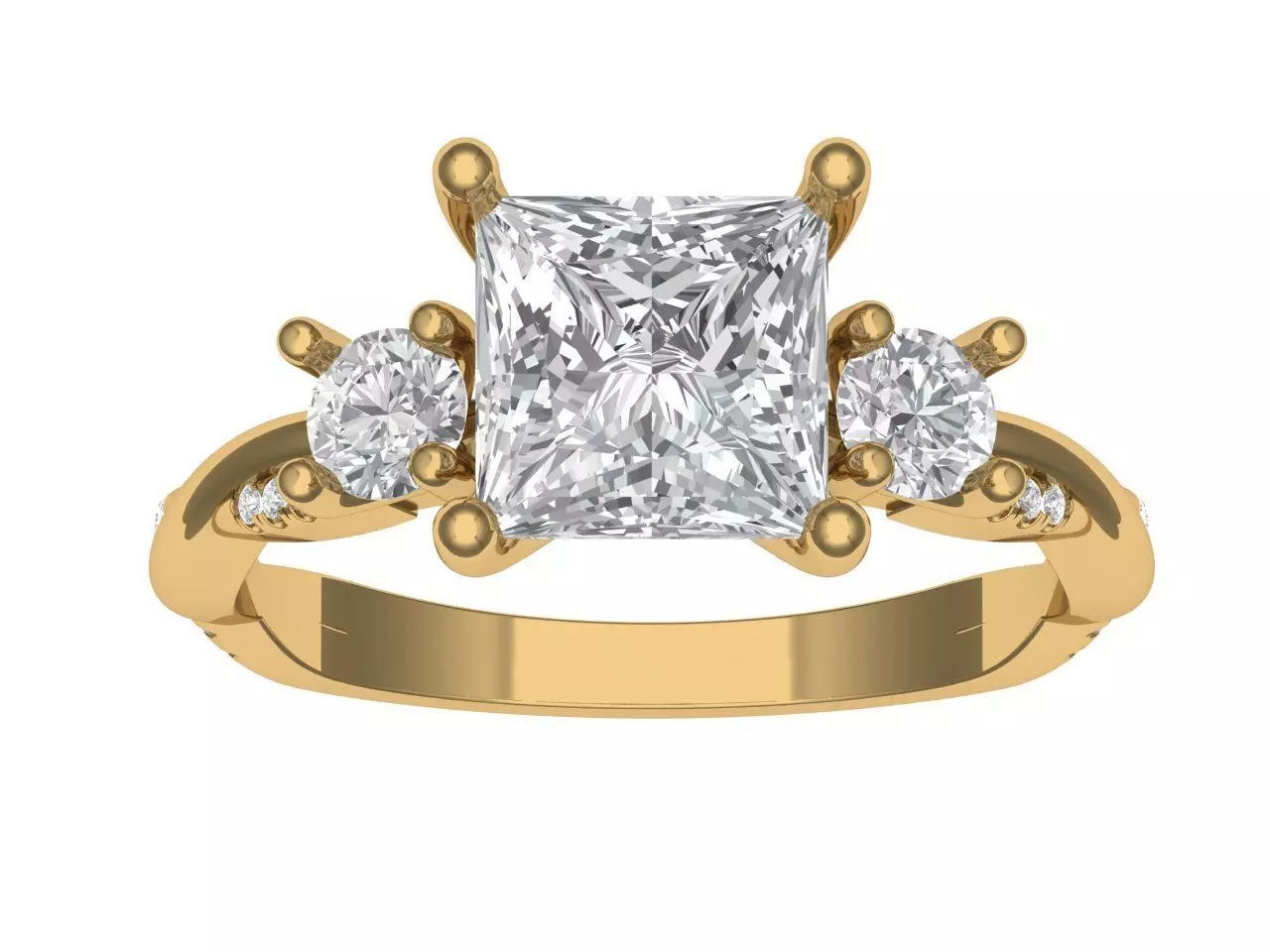 PRINCESS ENGAGEMENT RING 3D print model_3