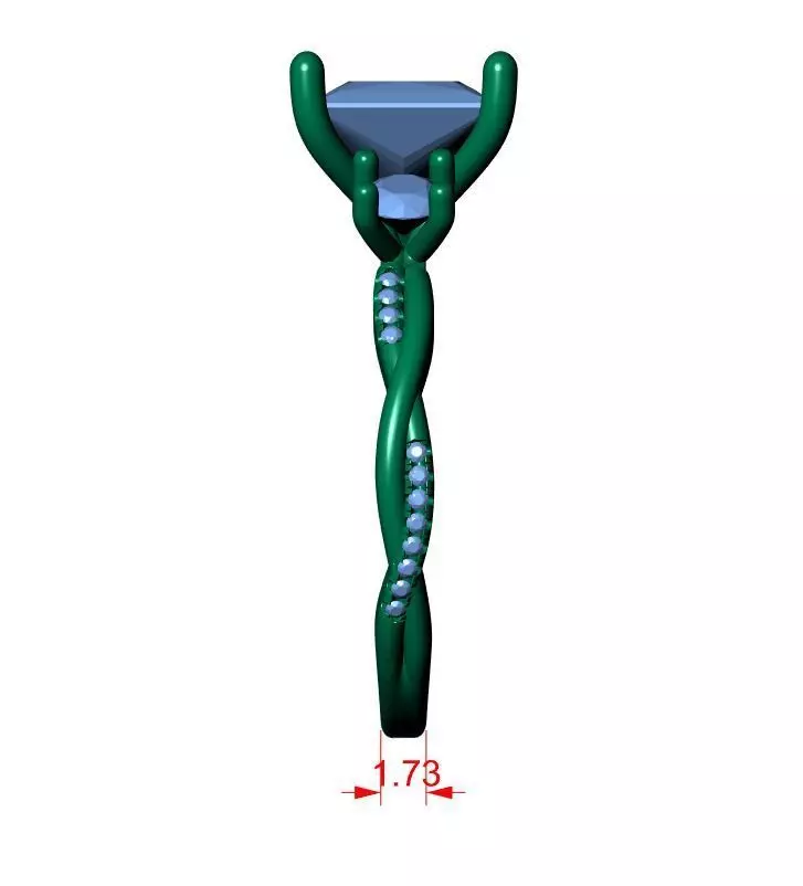 PRINCESS ENGAGEMENT RING 3D print model_7