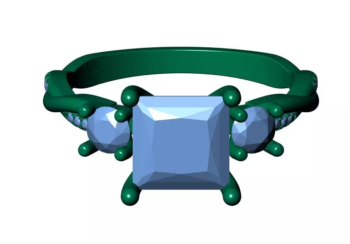 PRINCESS ENGAGEMENT RING 3D print model_13