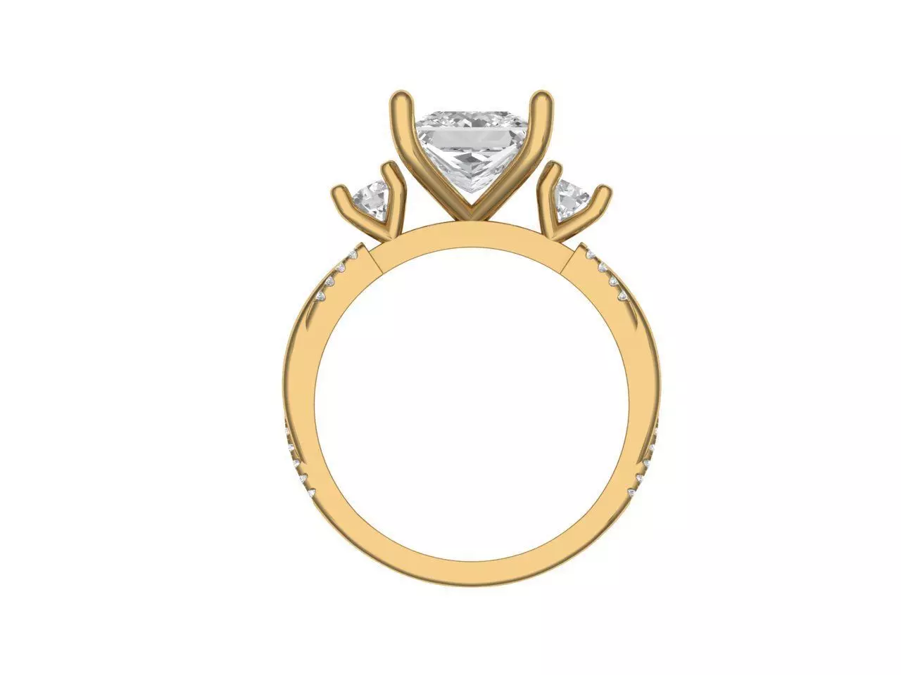 PRINCESS ENGAGEMENT RING 3D print model_4
