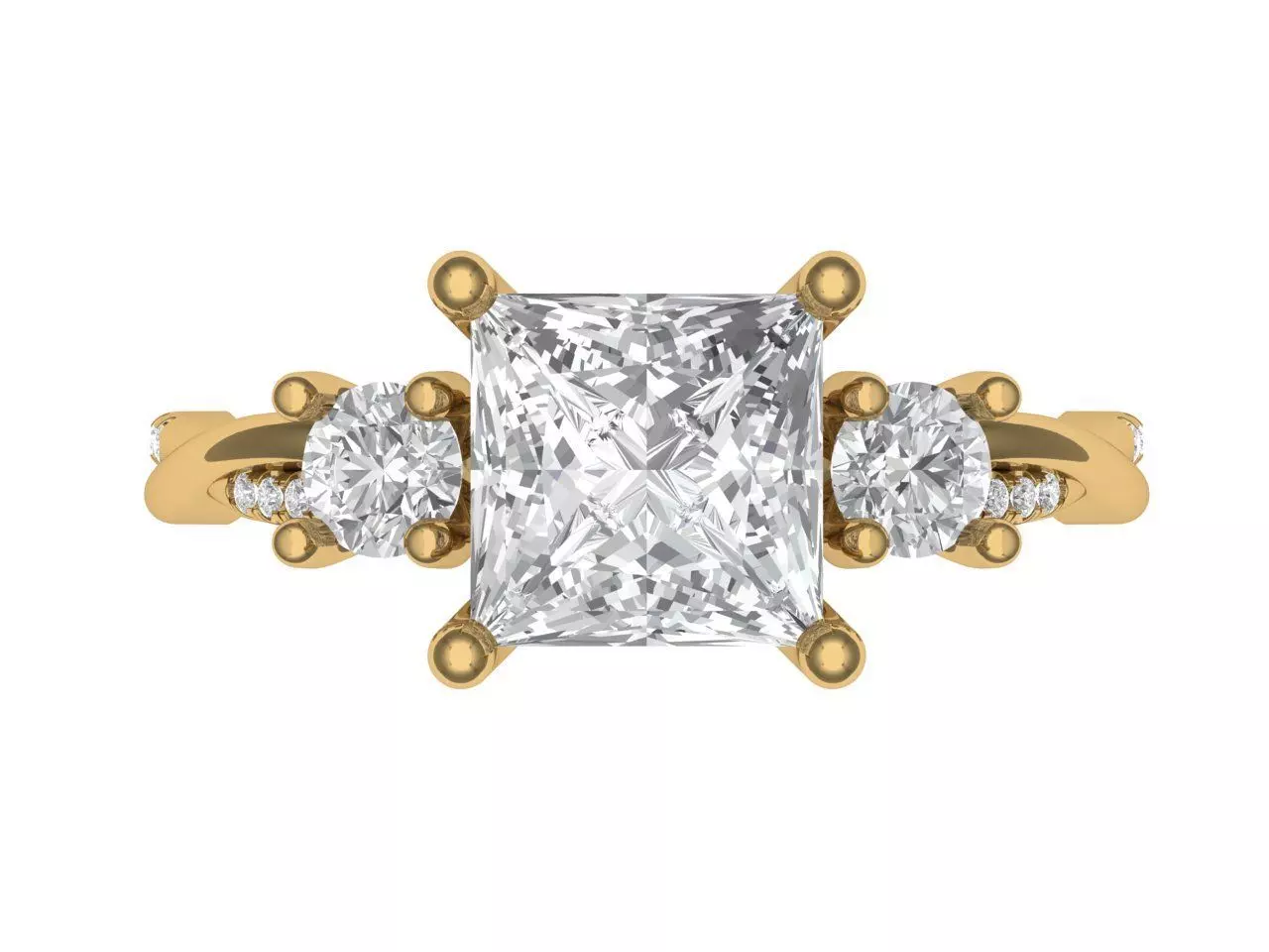 PRINCESS ENGAGEMENT RING 3D print model_2