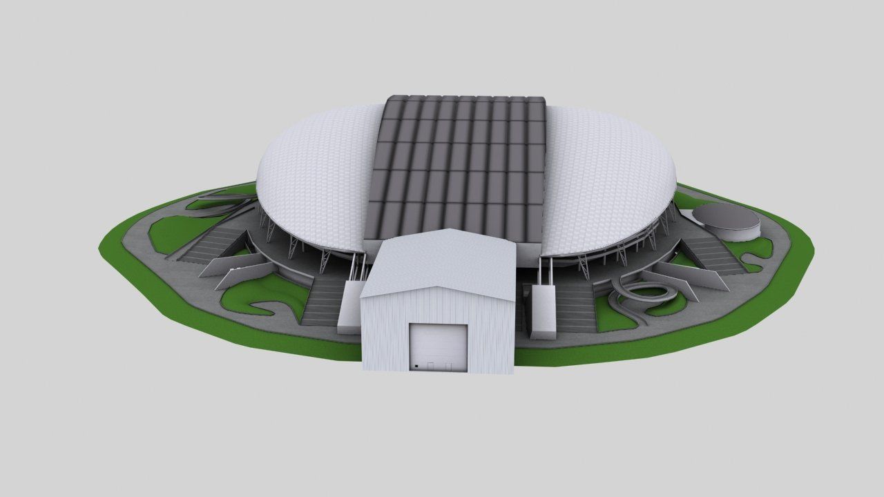 Stadium Fisht Low-poly 3D model_1
